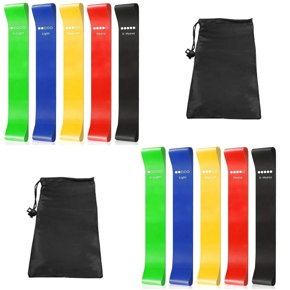 2 PackSet of 5 Resistance Exercise Loop Bands Fitness Yoga Resistance Band TPE Colorful