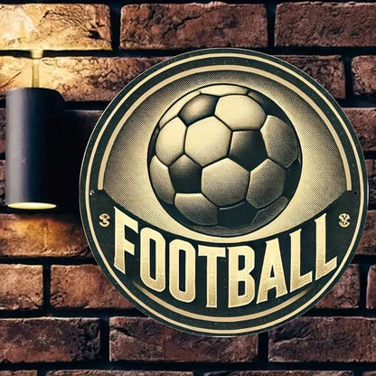 Vintage Soccer Ball Metal Wall Art 8x8 Inch, Soccer Ball, Metal Wall Art 8x8 Inch Round Iron Sign - view 5