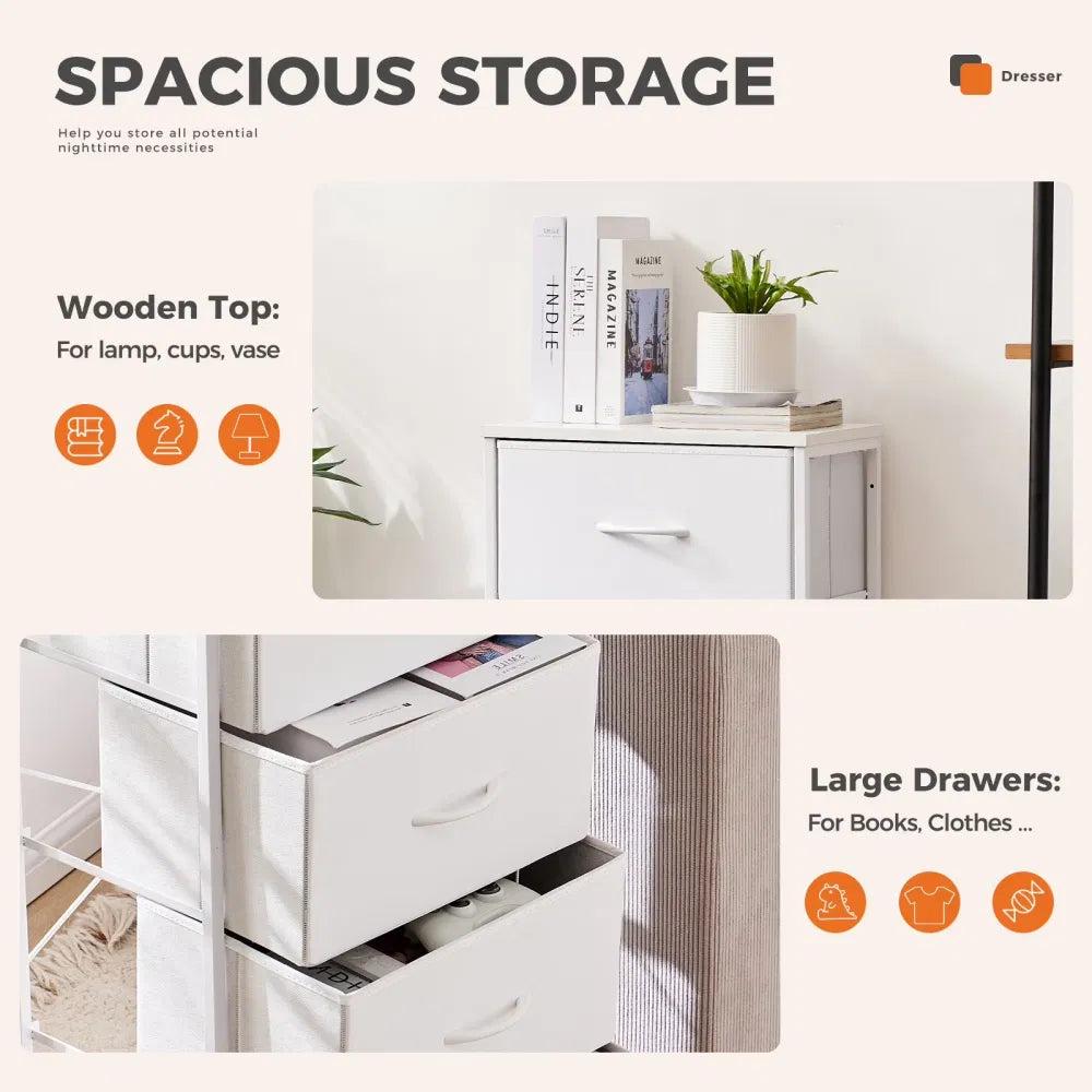 4-Drawer Fabric DresserStorageChest for Bedroom, Closet,StorageFurniture for Adults, White - view 4