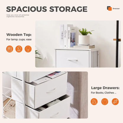4-Drawer Fabric DresserStorageChest for Bedroom, Closet,StorageFurniture for Adults, White - view 4