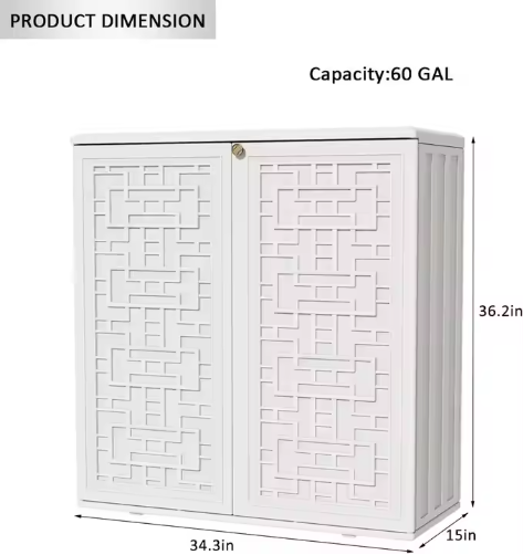 10 Cubic Feet Modern Simple Plastic Outdoor Patio School Living Room Storage Cabinet With 1 Panel - view 3