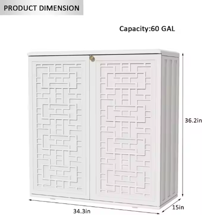 10 Cubic Feet Modern Simple Plastic Outdoor Patio School Living Room Storage Cabinet With 1 Panel - view 3