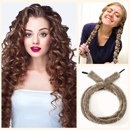 Satin Heatless Hair Curler, Lazy Natural Soft Wave DIY Heatless Curls For Sleep In Overnight, For All Hair Types - view 8