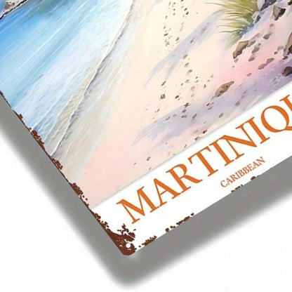 1pc 8x12 Inch Martinique Tropical Beach Metal Sign, Vintage Retro Tin Plaque Wall Art - view 2