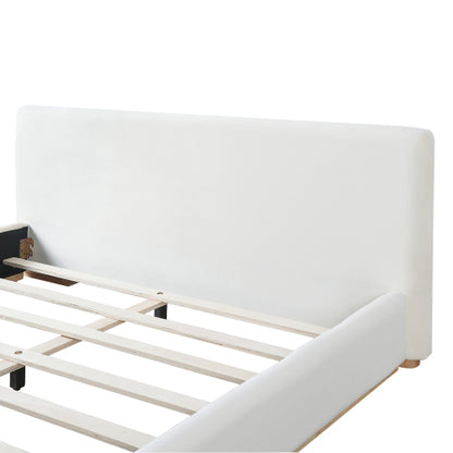 Elegant Upholstered Bed With Solid Wood Frame, Unlocking A New Experience Of Comfortable Sleeping, Queen, White - view 8