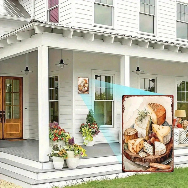 Vintage Cheese Platter Metal Sign 8x12 Inch Retro" Tin Sign 2D Flat Print Square - view 4