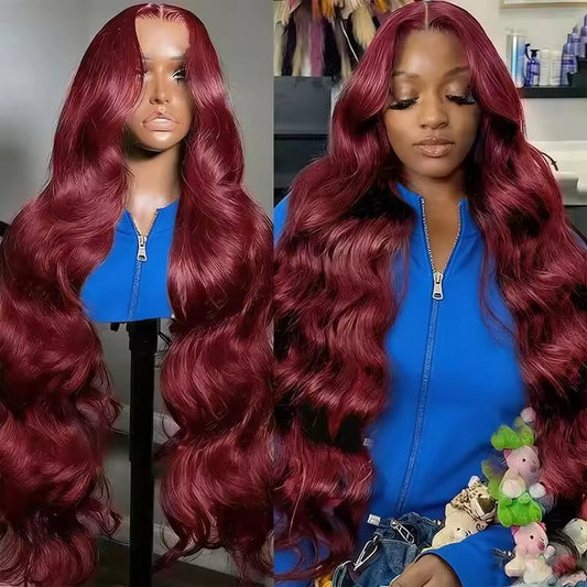 13x6 Human Hair Lace Wig, High-Definition Burgundy Lace Wig, Human Hair With Aligned Cuticle Layer, Indian Hair Wig - view 2