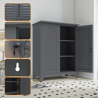 47'' Tall Metal Tool Storage Cabinet, With Ample Storage Space For Garage,Warehouse,Garden,Office, Living Room,Bathroom - view 7