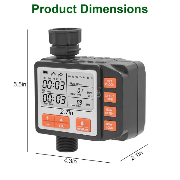 Sprinkler Timer With 3 Watering Programs Manual Mode Automatic - view 4