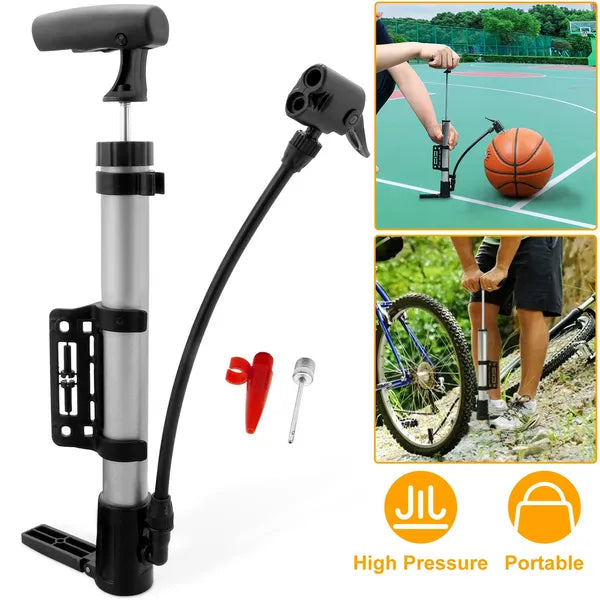 Mini Bike Pump Portable Bicycle Tire Inflator Ball Air Pump W / Mount Frame For Mountain Road Bike