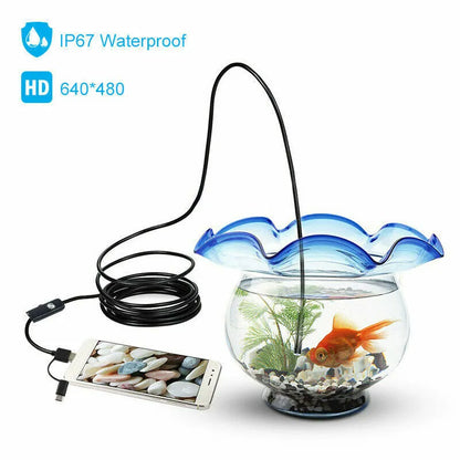 5M 6LEDs Snake Endoscope Borescope 8mm Inspection USB Camera Scope For Android - view 3