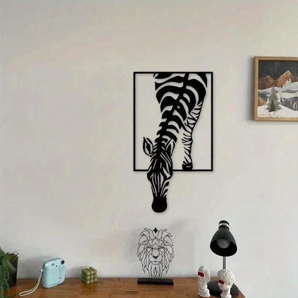 Modern Zebra Wall Art Black And White Animal Print Decor For Living Room Office Bedroom - view 4