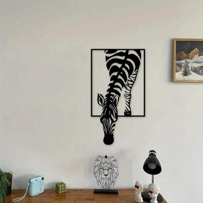 Modern Zebra Wall Art Black And White Animal Print Decor For Living Room Office Bedroom - view 4