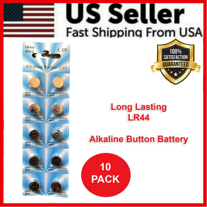 LR44 10 PACK LR44 AG13 A76 L1154 357 303 LED Button 1.5V Cell Alkaline Battery - view 3