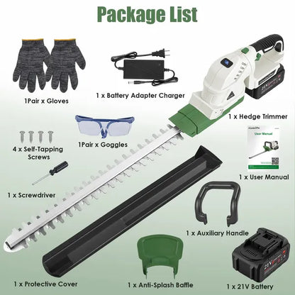 20'' Cordless Hedge Trimmer 21V Handheld Bush Trimmer Electric Grass Shrub Trimmer With Dual-Action Blades 0.6" Cutting - view 4
