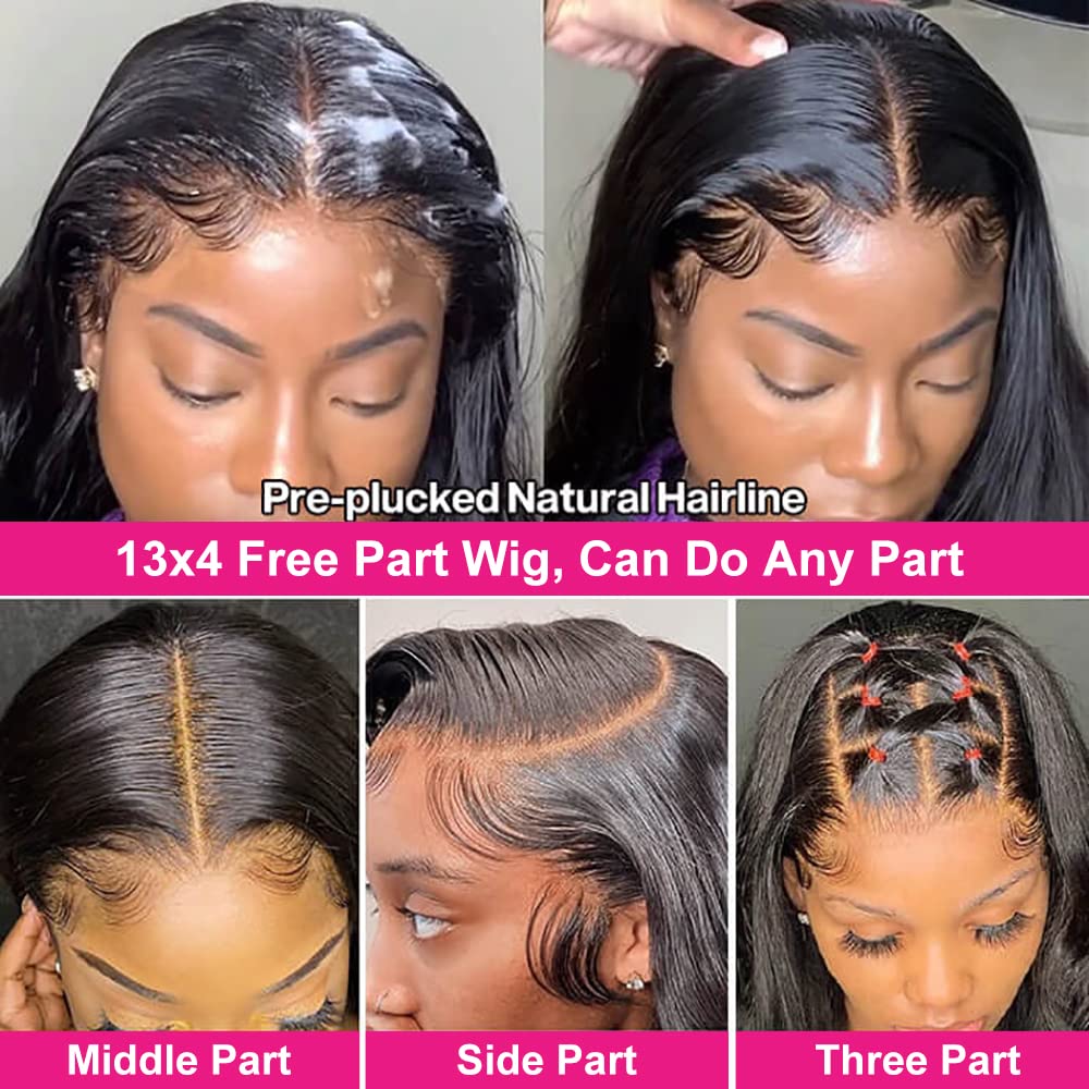 13x4 Straight Human Hair Lace Front Wig, Natural Color, Density - view 2