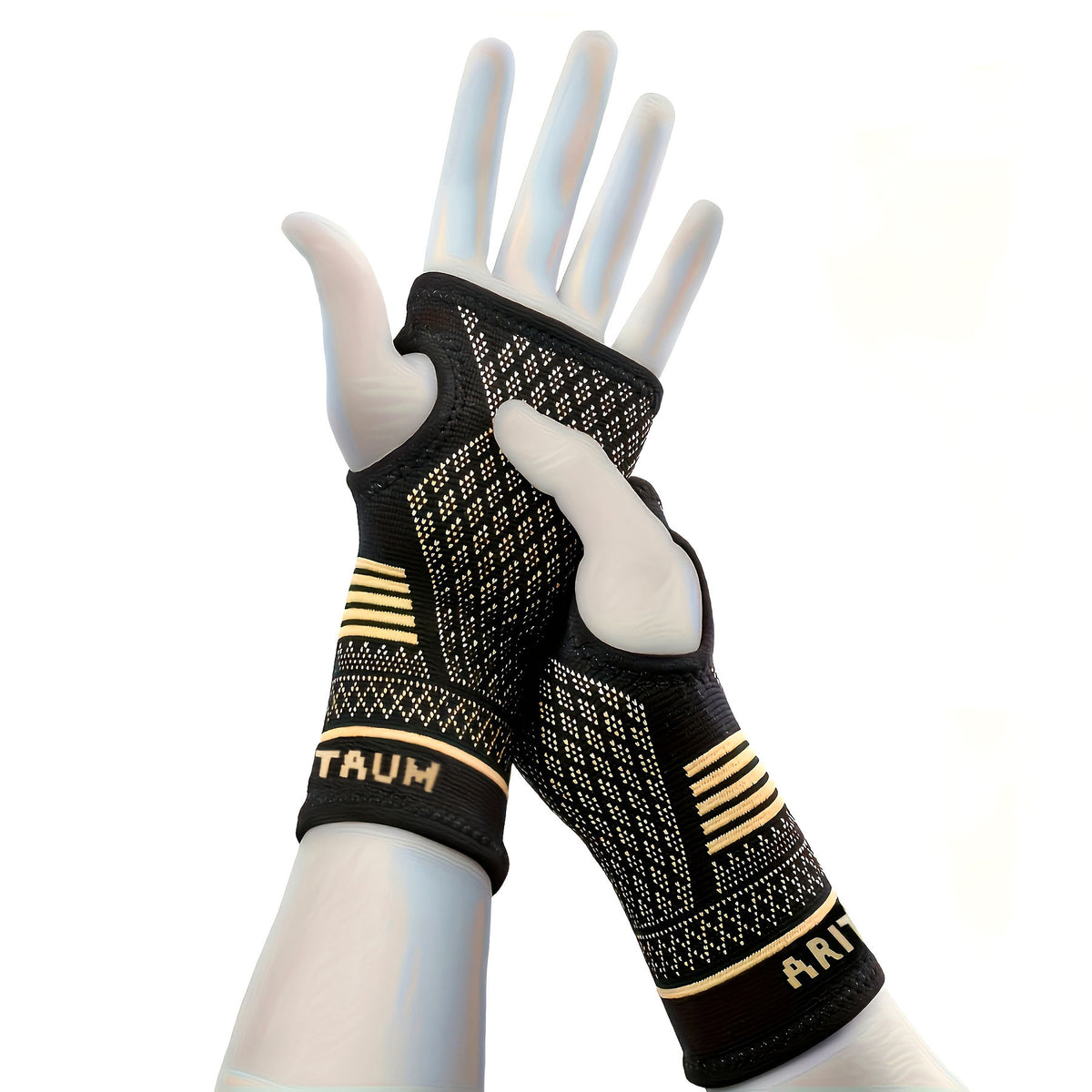 1 Pair Copper Wrist Compression Sleeves Support Brace Unisex For Sports Fitness Workouts Typing Breathable Hand - view 4
