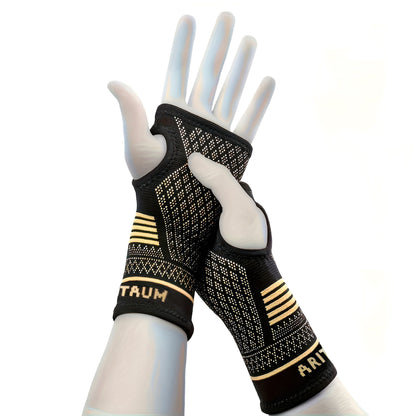 1 Pair Copper Wrist Compression Sleeves Support Brace Unisex For Sports Fitness Workouts Typing Breathable Hand - view 4