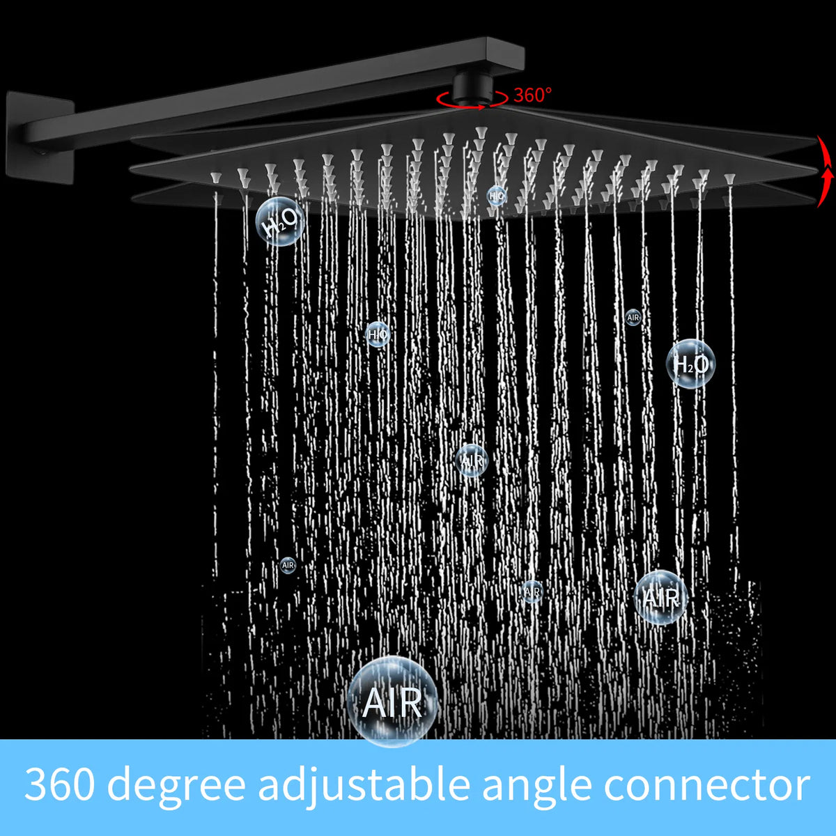 Shower System Shower Faucet Combo Set Wall Mounted with 12" Rainfall Shower Head and handheld shower faucet - view 5
