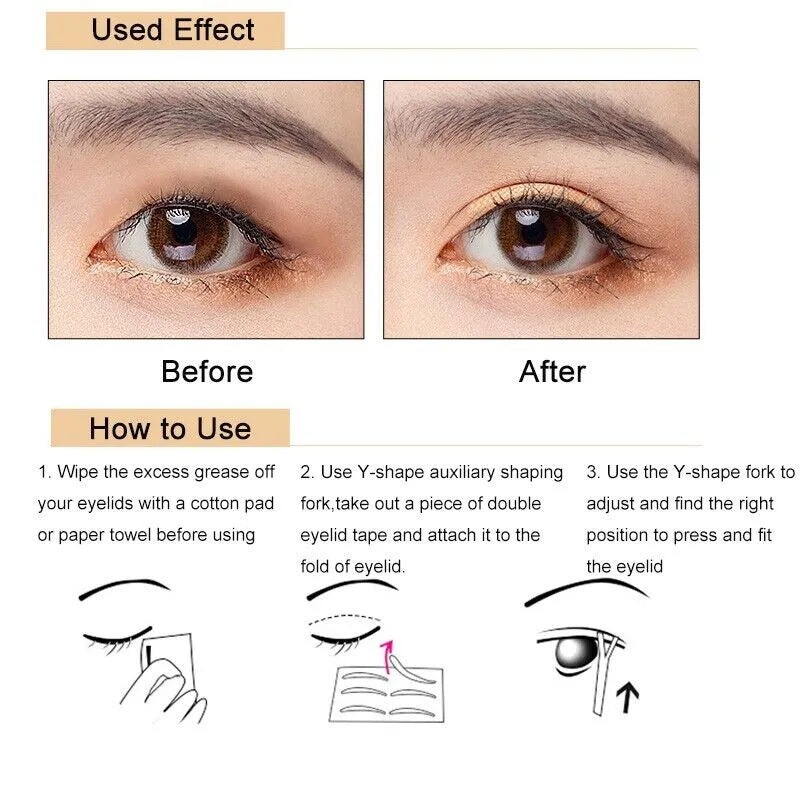 1200pcs Invisible Lace Eye Lift Strips Double Eyelid Adhesive Style Tape Sticker - view 9