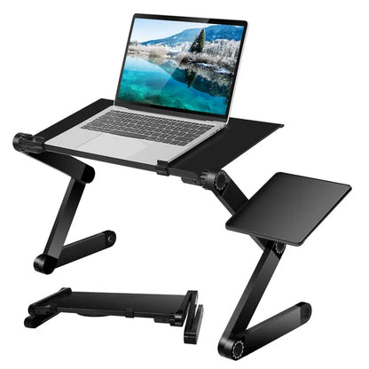 Foldable Laptop Table Bed Notebook Desk With Mouse Board Aluminum Alloy Breakfast Snacking Tray For Home Office Travel - view 6