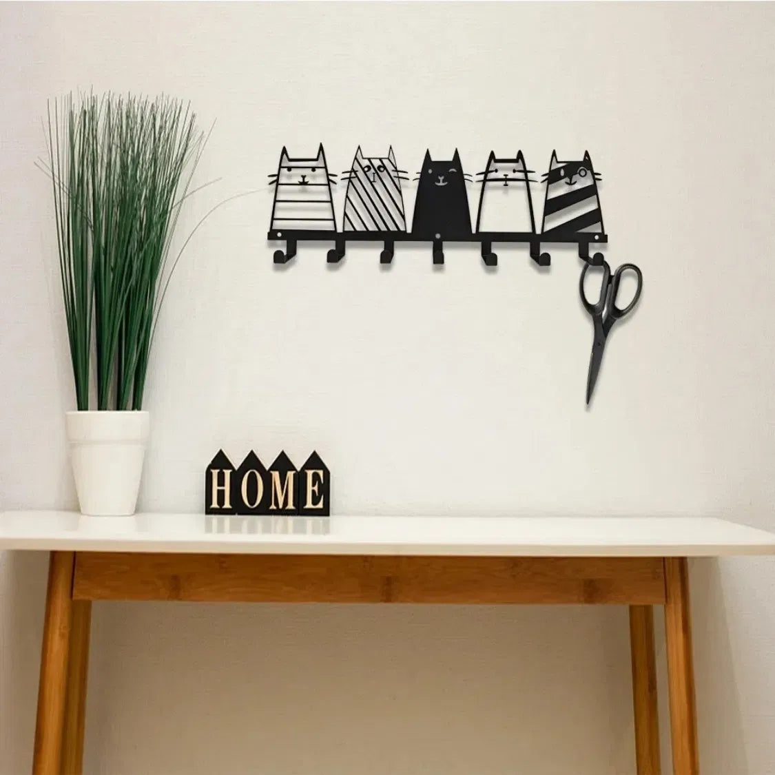 Top - Notch Cute Cat Decorative Hook. The 7 - Hooks Key Hook Rack That Transforms into a High - Quality Modern Wall - view 6