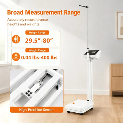 Medical Height & Weight Physician Scale, HighPrecision Sensor Digital Body Scale with Adapter & Battery Dual Power - view 6