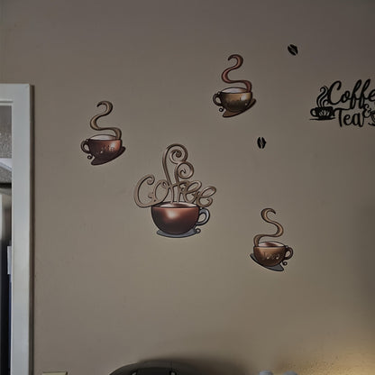 Metal Coffee Cup Wall Decor Retro Kitchen Coffee Bar Decorations