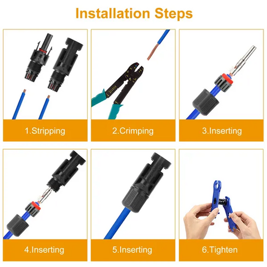 10 Pairs Solar Panel Connectors Solar Wire Adapter Male Female IP67 - view 2