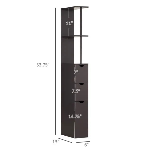 Bathroom Storage Cabinet-Brown - view 5