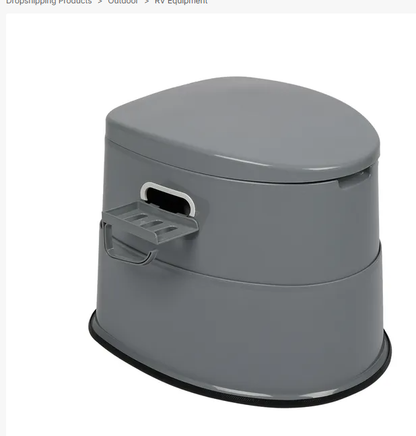 Portable Toilet With Non-slip Mat Grey - view 2