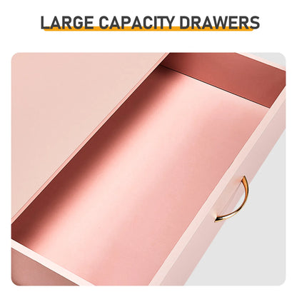 25.98"*12.99"*30.42" 4-Drawer Cabinet Faux Rose Gold Handles Pink - view 7