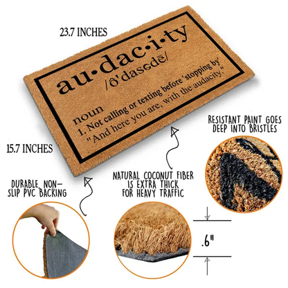 Heavy Duty Natural Coir Welcome Doormat For Front Porch Entryway, Non-Slip Durable Outdoor Mat With Funny Housewarming - view 2