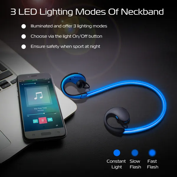 Wireless Sports Headsets Wireless V4.1 Neckband Earphones HD Stereo Sweat-proof Headphones Earbuds - view 3