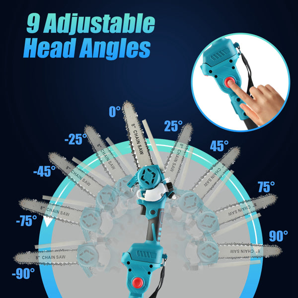2-in-1 Cordless Pole Saw & Handheld Chainsaw, 1200W Brushless Motor With 2×3000mAh Batteries - view 4