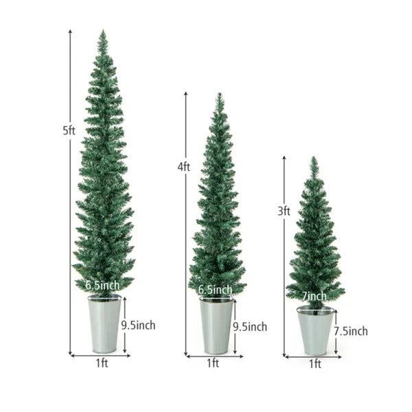 3 PCS Potted Artificial Christmas Tree Christmas Decoration - view 2