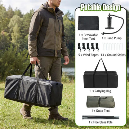 5-7 Person Inflatable Camping Tent With Screened Porch, Waterproof PU2000mm Family Cabin Tent For Outdoor Camping - view 2