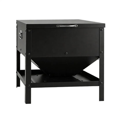 Heavy Duty Stainless Steel Chicken Feed Hopper with Lift Top Cover, Raised Legs Spill-Proof Poultry Feeding Box - view 2
