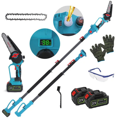 2-IN-1 Cordless Pole Saw And Mini Chainsaw With Extension Pole 21V Battery 6' Electric Brushless Pole Chainsaw - view 7