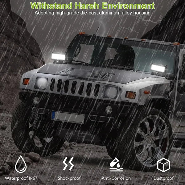 7in LED Light Bar 120W 12000LM LED Work Light Pods Offroad Driving Lights IP67 Waterproof Fog Light Spot Flood Beam - view 3
