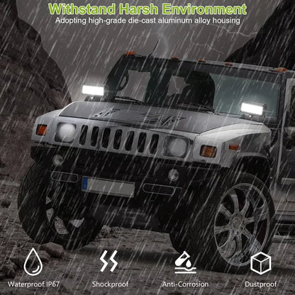 7in LED Light Bar 120W 12000LM LED Work Light Pods Offroad Driving Lights IP67 Waterproof Fog Light Spot Flood Beam - view 3