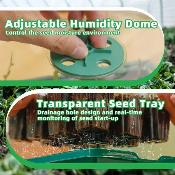 5-Pack Seed Starter Kit With LED Grow Lights – Indoor Propagation Trays With Adjustable Humidity Dome & Clear Cell - view 2