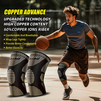 1 Pair Copper Knee Pads Ultimate Shock-Absorbing Gear For Men & Women Superior Knee Support For Sports Yoga Fitness - view 9