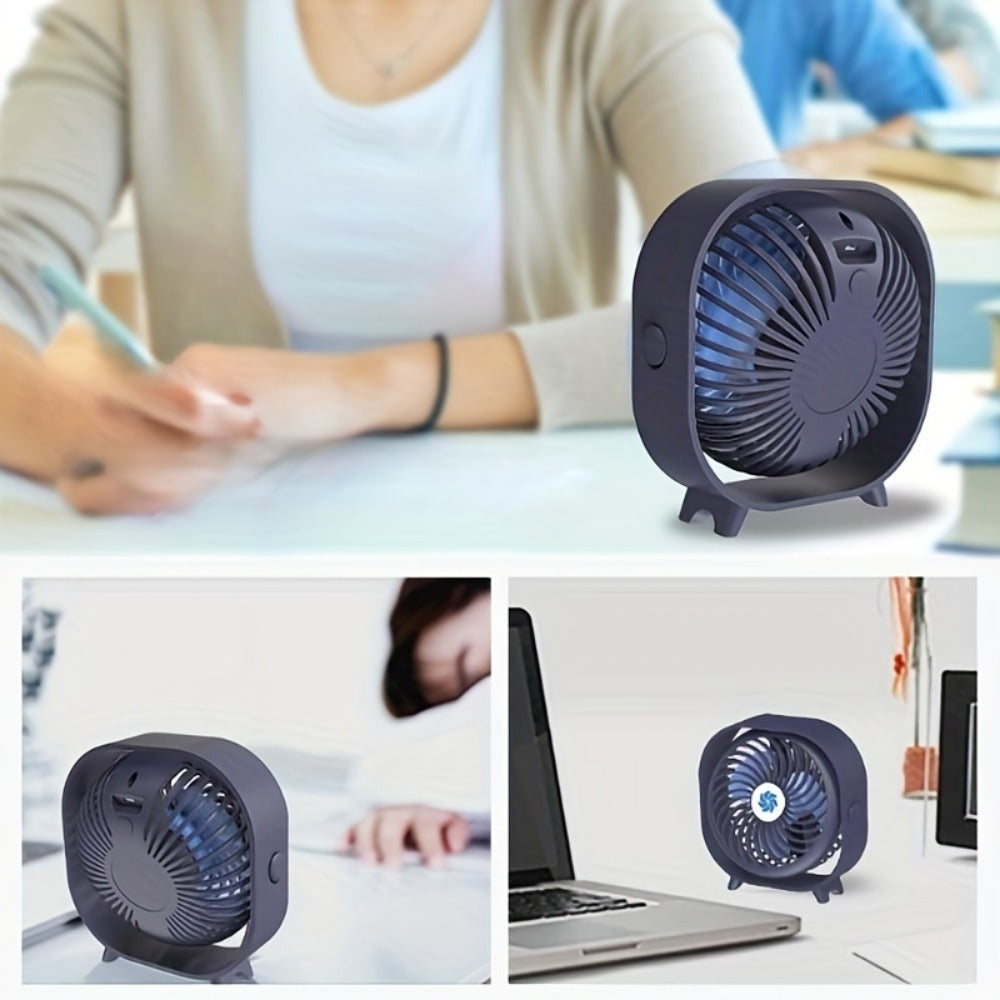 New Desktop Small Fan Rechargeable Desktop Fan Portable Office Student Dormitory Home Mini Fan Mute - view 2