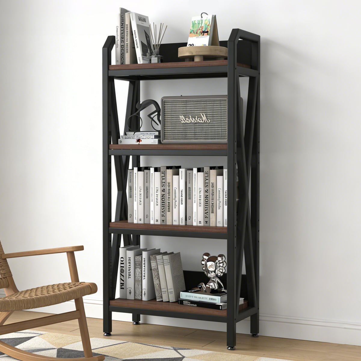 56.30'' Bakers Rack 4-Level Storage Shelves Mental And Wooden Kitchen Shelves, Kitchen Organizers And Storage - view 2