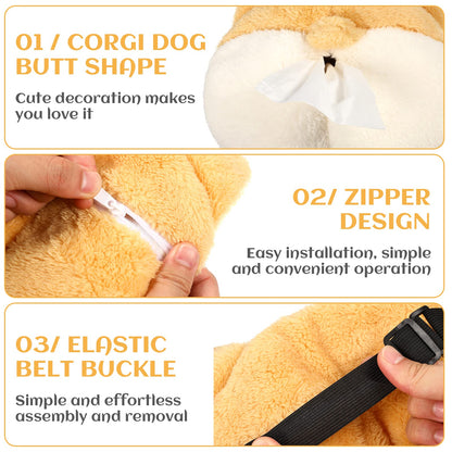 Tissue Box Cover Soft Adorable Corgi Butt Shaped Creative Storage Bag Hanging Pouch Tissue Box Wrapper For Car Home - view 9