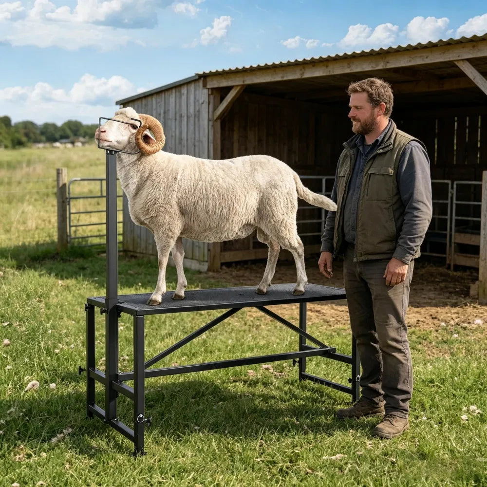 Livestock Stand with Adjustable Height and Metal - view 6