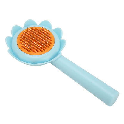Cat Brush Dog Shedding Brush Flower Shape Stainless Steel Self Cleaning For Dog For Pet Supplies, Cat Grooming Brush
