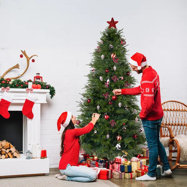 7.5 FT Artificial Christmas Tree With DIY 400 Warm White LED Lights