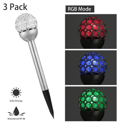 3 Pcs Outdoor Solar Lights IP44 Waterproof Ball RGB Light Garden Decor Lamp Landscape Christmas - view 9